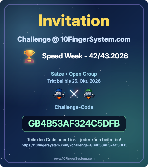 Speed Week Einladungskarte