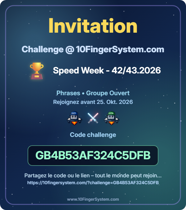Carte d'invitation de la semaine vitesse