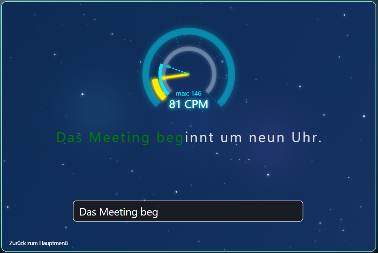Speedtest im Programm von 10FingerSystem.com